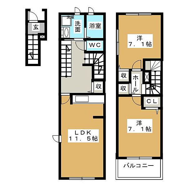 ベッロ　ボスコ ｜愛知県一宮市今伊勢町馬寄字若宮(賃貸アパート2LDK・2階・66.16㎡)の写真 その2