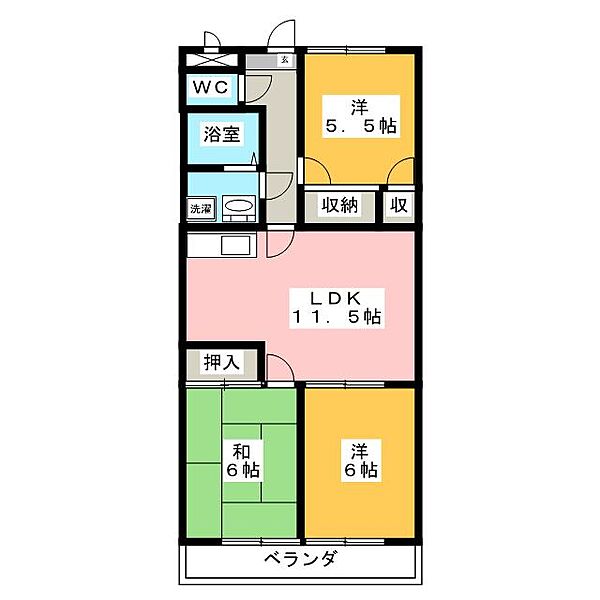 ベルテ21 ｜愛知県一宮市若竹３丁目(賃貸マンション3LDK・3階・58.32㎡)の写真 その2