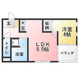 U-BOX 1DKの間取図画像