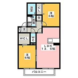 ブルームコート 2LDKの間取図画像