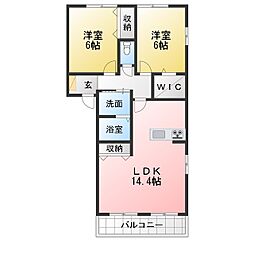 ヘーベルレジデンスB 2SLDKの間取図画像