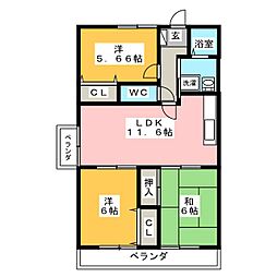 ウエストヒルズマルカ 3LDKの間取図画像