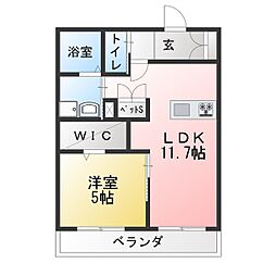al sole 1LDKの間取図画像