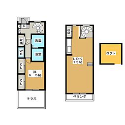 Amty住吉 1LDKの間取図画像
