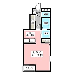 ワールドハイツ8番館 ワンルームの間取図画像