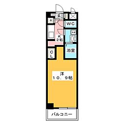 メリーファンタジー 1Kの間取図画像