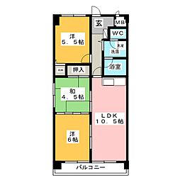 グランドールY・K 3LDKの間取図画像