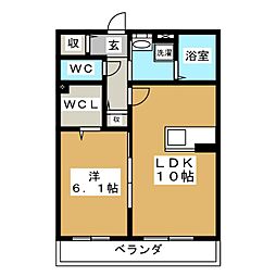 Ambicia両郷 1LDKの間取図画像