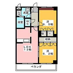 グランシャリオ1 2LDKの間取図画像