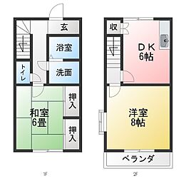 アリヴィラ 2DKの間取図画像