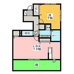 レクニルド西五城 1LDKの間取図画像