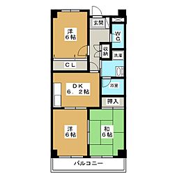 ラ・プラーニュ神山 3DKの間取図画像