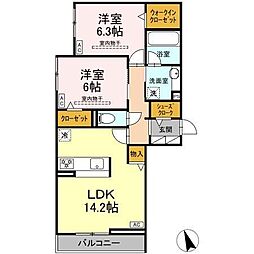 セイグレイス 2LDKの間取図画像