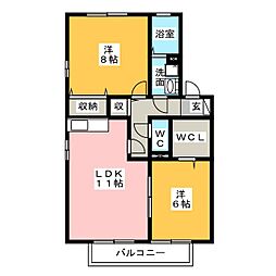 フローラティB 2LDKの間取図画像