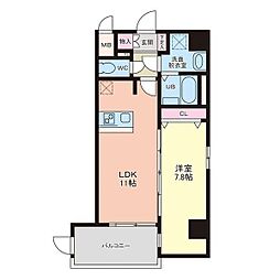 meLiV一宮八幡 1LDKの間取図画像