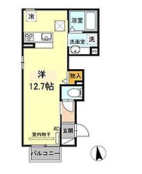 サニービレッジ　II 1階ワンルームの間取り