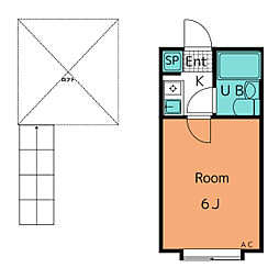ベルトピア岡崎1 1Kの間取図画像