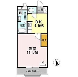 エキスパートヴィラ 1DKの間取図画像