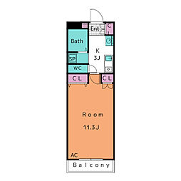 ANNEX-3 1Kの間取図画像