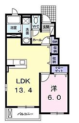 フォルシュ1 1LDKの間取図画像