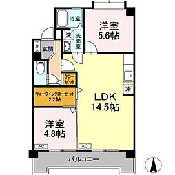 ラフォーレ井ノ口 2LDKの間取図画像