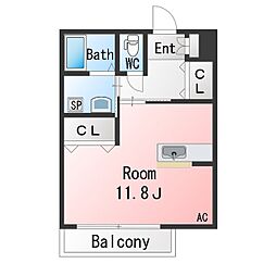 ディモーラ久屋名 ワンルームの間取図画像