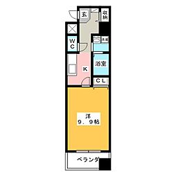 カーサビアンカ東岡崎 1Kの間取図画像