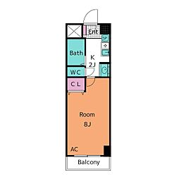 アーバンライフ末広 1Kの間取図画像