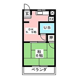 プチメゾン池見 3階1DKの間取り