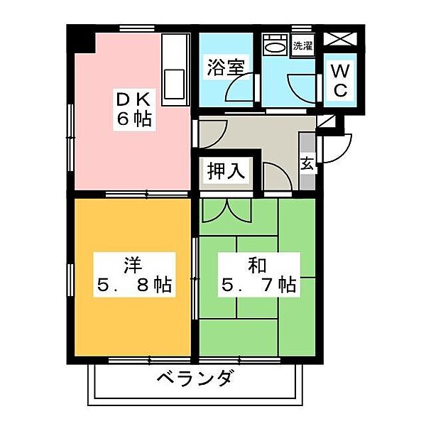 パークサイド仲の町 ｜愛知県豊橋市東田仲の町(賃貸マンション2DK・4階・40.62㎡)の写真 その2