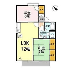 セジュール翔 2LDKの間取図画像