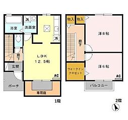 ロイヤルコート小鷹野B 2LDKの間取図画像