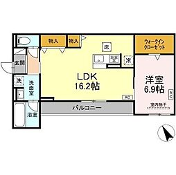 アビタシオンL 1LDKの間取図画像