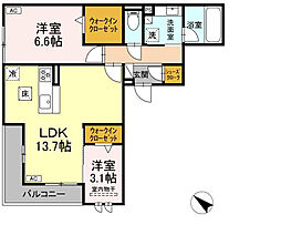 WILLIII 2LDKの間取図画像
