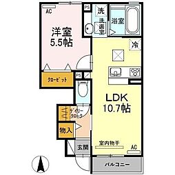 プランドール7B 1LDKの間取図画像