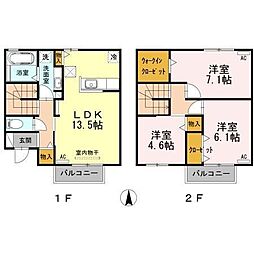 OIST 3LDKの間取図画像