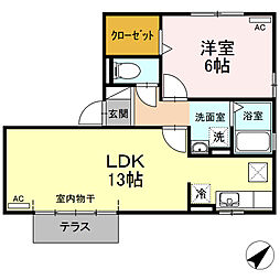 グランシャリオ北斗七星 1LDKの間取図画像