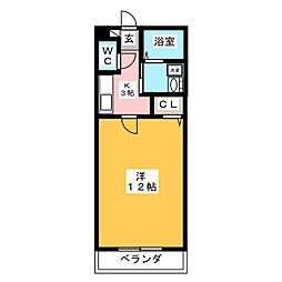 ラフィネ向山 1Kの間取図画像