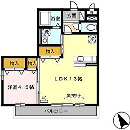 カーサ・ドルチェ 1LDKの間取図画像