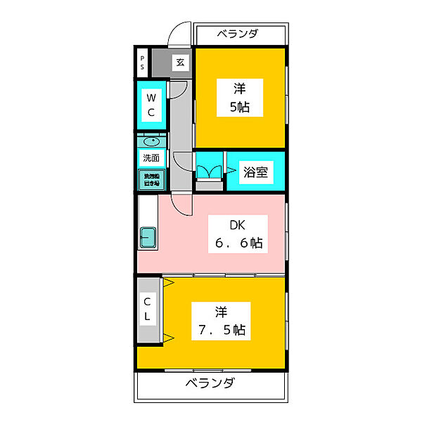 ＬＩＦＥ　ＳＱＵＡＲＥ　ＤＭ110 ｜愛知県一宮市猿海道２丁目(賃貸マンション2DK・3階・43.55㎡)の写真 その2