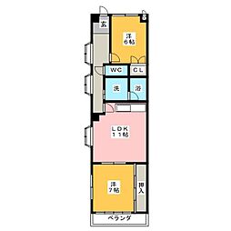 HOUSE松本2 2LDKの間取図画像