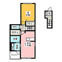 ＵＨ浅野  ｜ 愛知県一宮市浅野字大西（賃貸アパート1LDK・2階・44.88㎡） その2