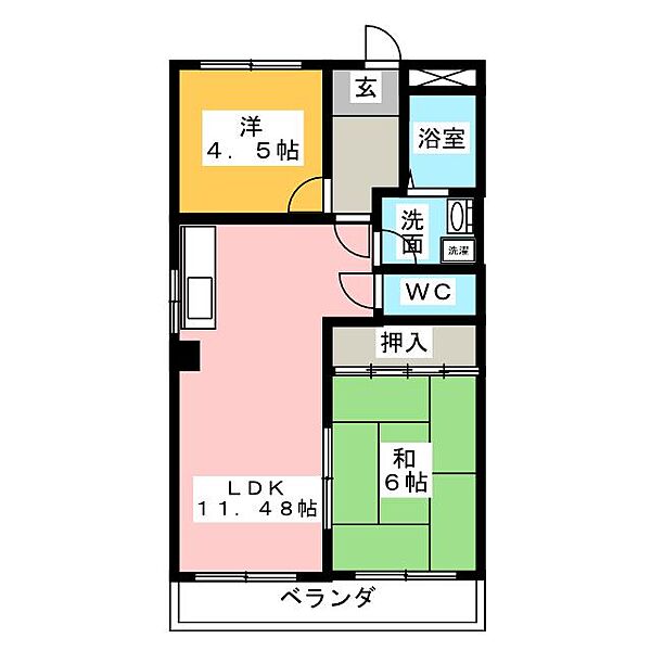 メゾンカーサ ｜愛知県一宮市大和町妙興寺字仏供田(賃貸マンション2LDK・2階・49.50㎡)の写真 その2