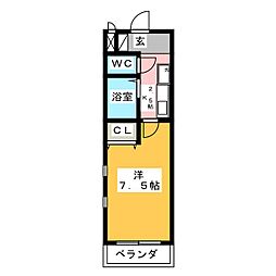 エクセランス森島 1Kの間取図画像