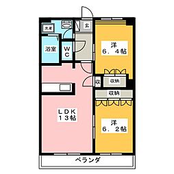 ハイツルミエール 2LDKの間取図画像