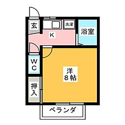 オーク★ハイツ 1Kの間取図画像