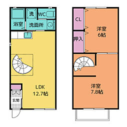 ノーヴァビレッジ 2LDKの間取図画像