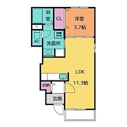 ジュネスTD1 1LDKの間取図画像