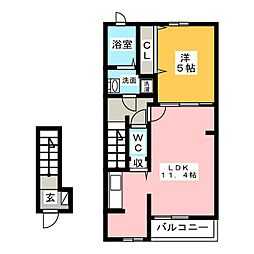 アメニティ2 1LDKの間取図画像