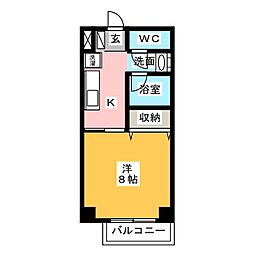 サープラスワン前西 1Kの間取図画像